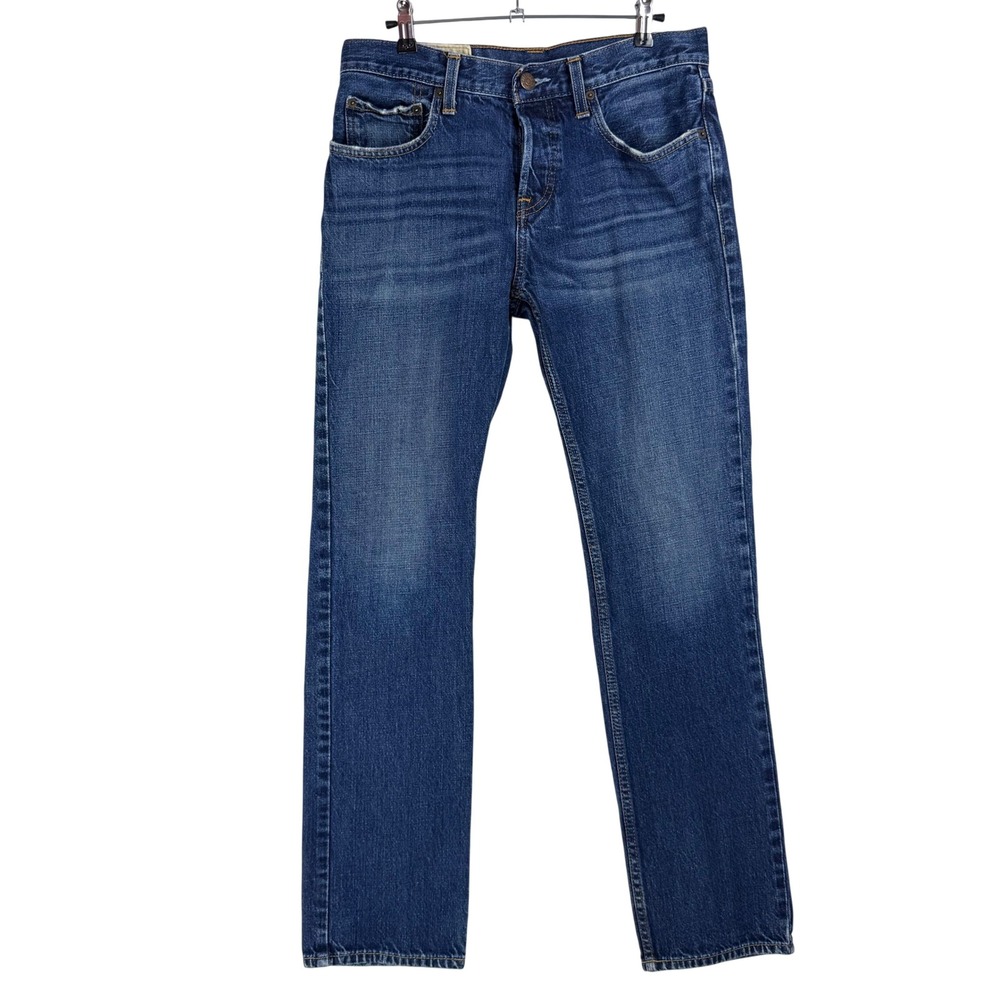 Hollister Mens Slim Straight Jeans Medium Wash Blue Cotton Denim 31x31